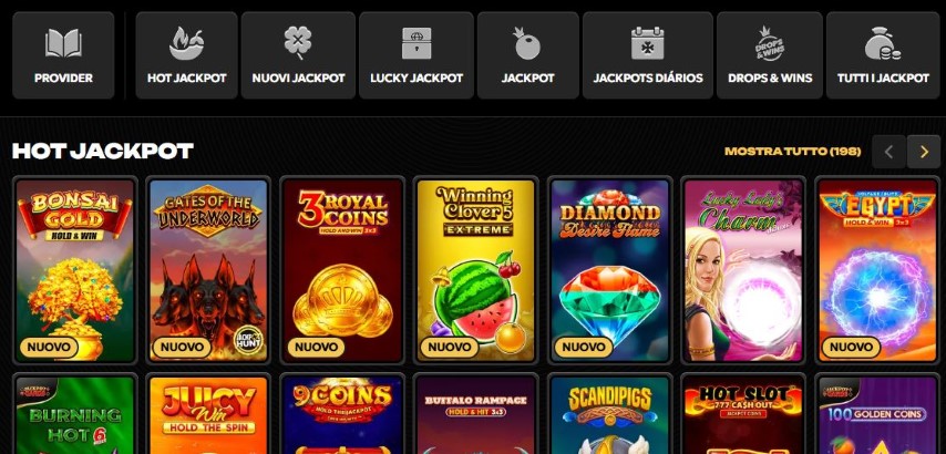 Search for hot jackpot slots with progressive prizes